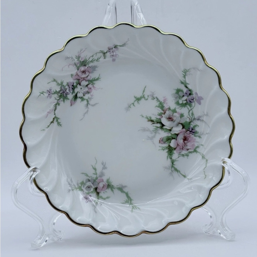 Limoges Rosalinde Pink Floral Dish 4” signed by Frederich Haviland 1964